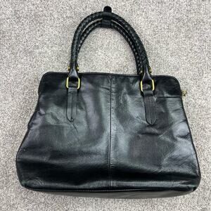 Elliott Lucca Genuine Leather Black Satchel